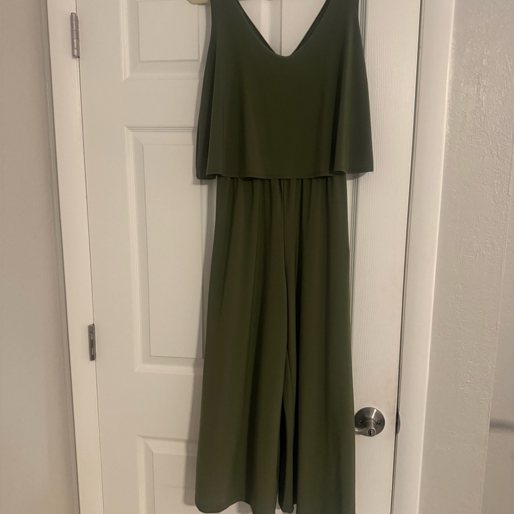 Olive Green Sleeveless Jumpsuit